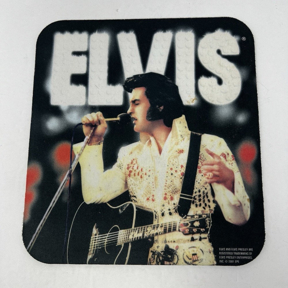 EPE Elvis Presley 8x8‎ inch Multicolor Pictorial Non Slip Vintage 2001 Mouse Pad